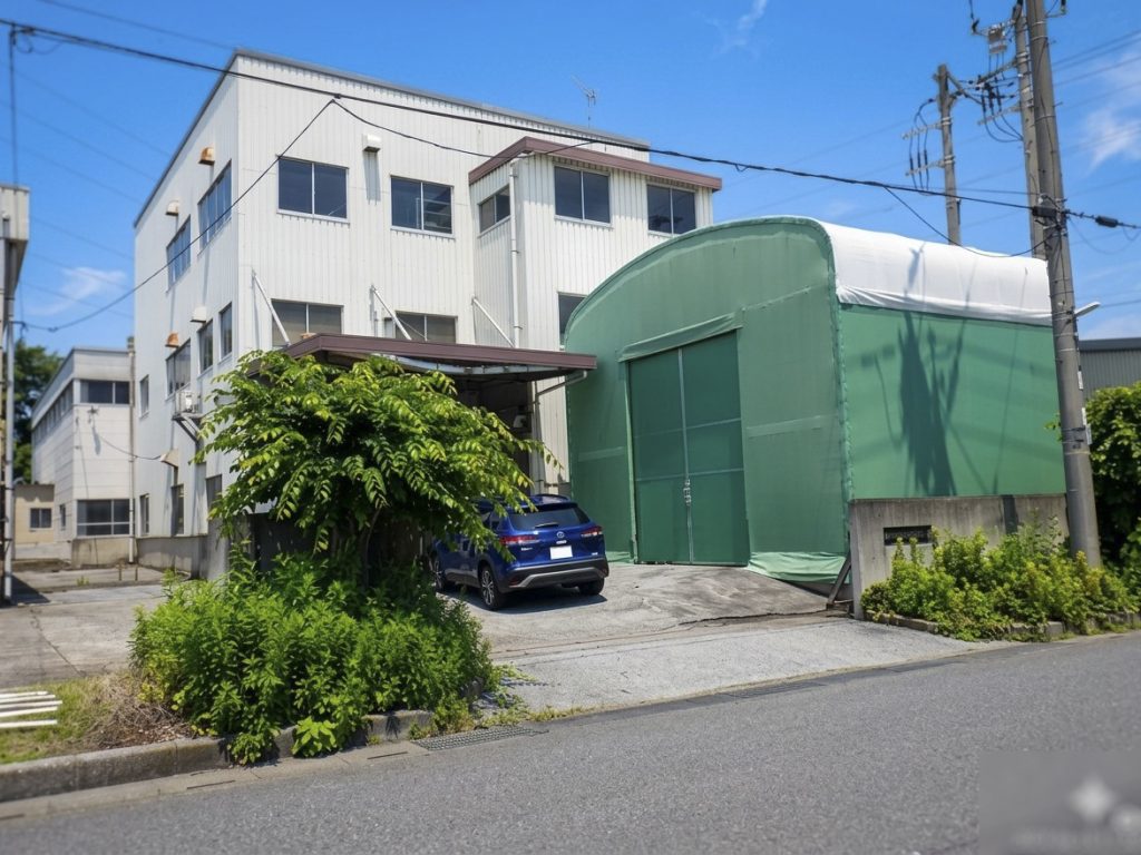 工業団地内の事業用倉庫。資材保管・製造業・卸売業の事業拠点