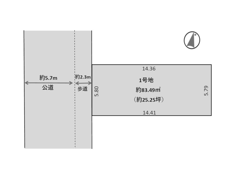 幅員10.9m公道面 住宅用地 85.97㎡ 1住居 60/200 葛飾区柴又1丁目 地形図