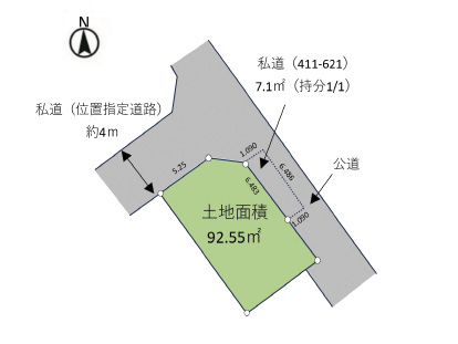 住宅用地 船橋市南三咲2丁目 地形図