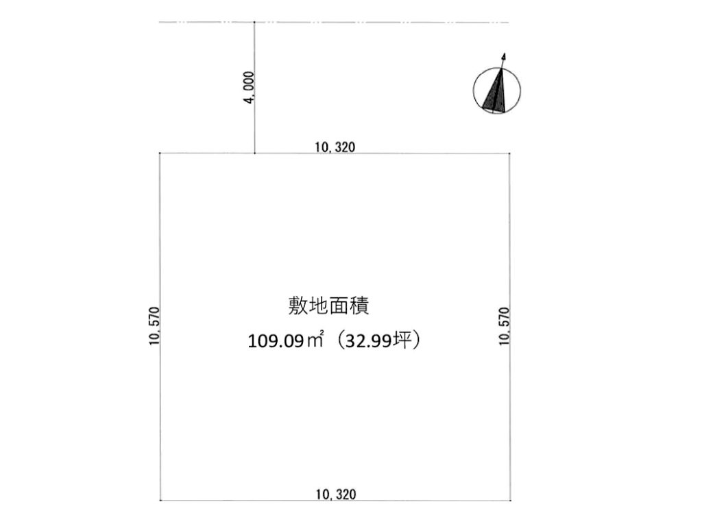 高台に在る平坦な住宅用地 32坪 市川大野駅徒歩25分 松戸市高塚新田 地形図