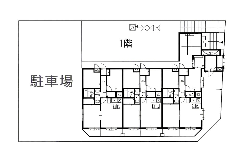 売アパート RC造4階建 3LDK×12戸 市川市大町 間取図