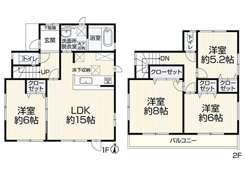 中古住宅 4LDK 松戸市六実3丁目 間取図