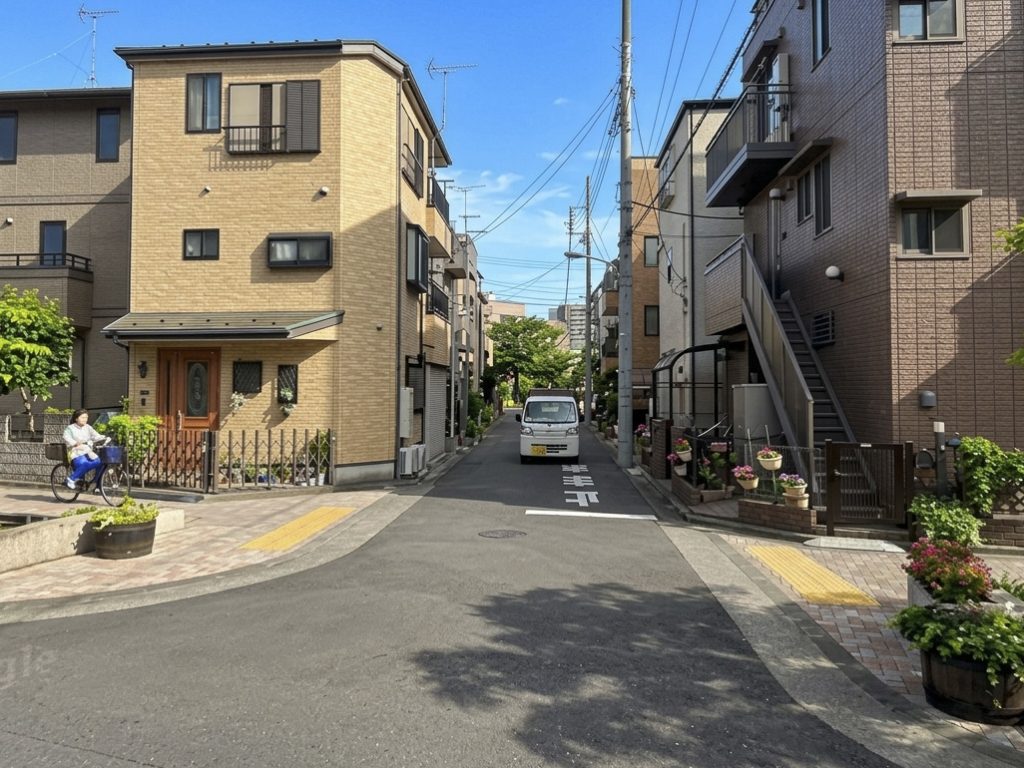 中古住宅　1SLDK　114㎡　江戸川区篠崎町2丁目。東側道路遠景
