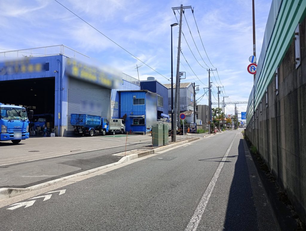 事業用地 角地 49.91坪 準工 葛飾区奥戸6丁目 側道から1