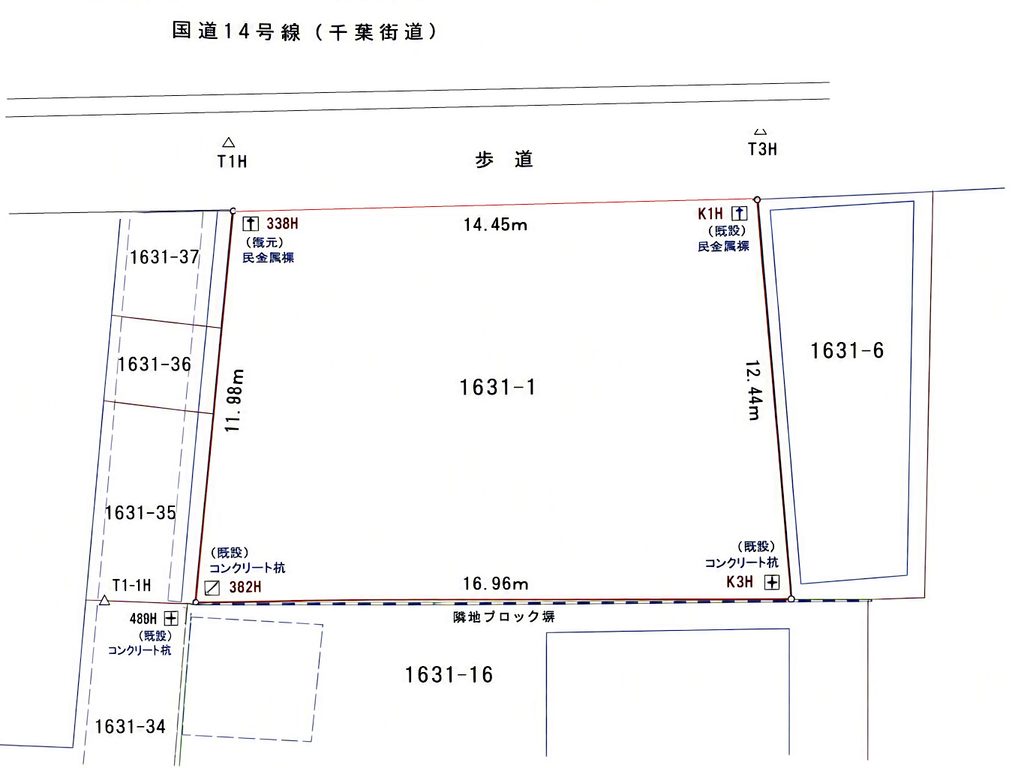 ビル・店舗用地 190.72㎡ 近商 更地 千葉街道沿い 江戸川区南小岩4丁目 地形図