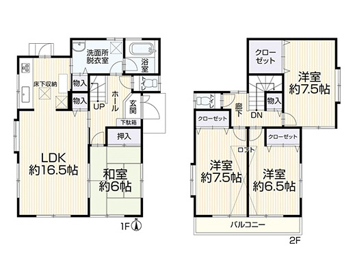 中古住宅　4LDK　習志野市鷺沼台2丁目　間取図
