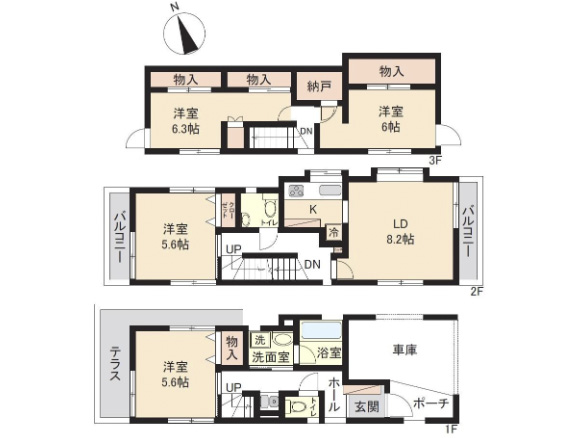 中古住宅 4LDK 三井ホーム施工 江戸川区船堀2丁目 間取図