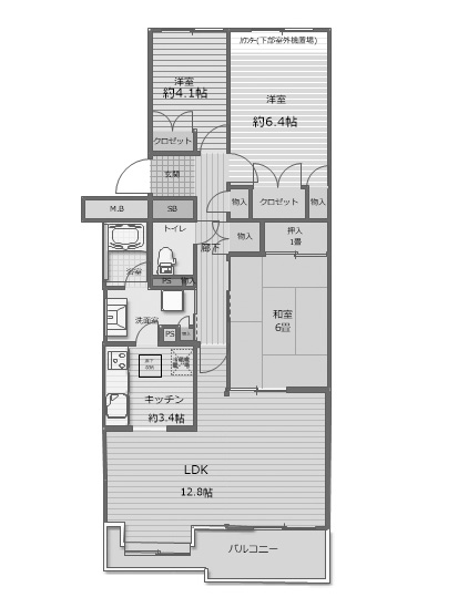 区分マンション 3LDK 船橋市丸山4丁目 間取図