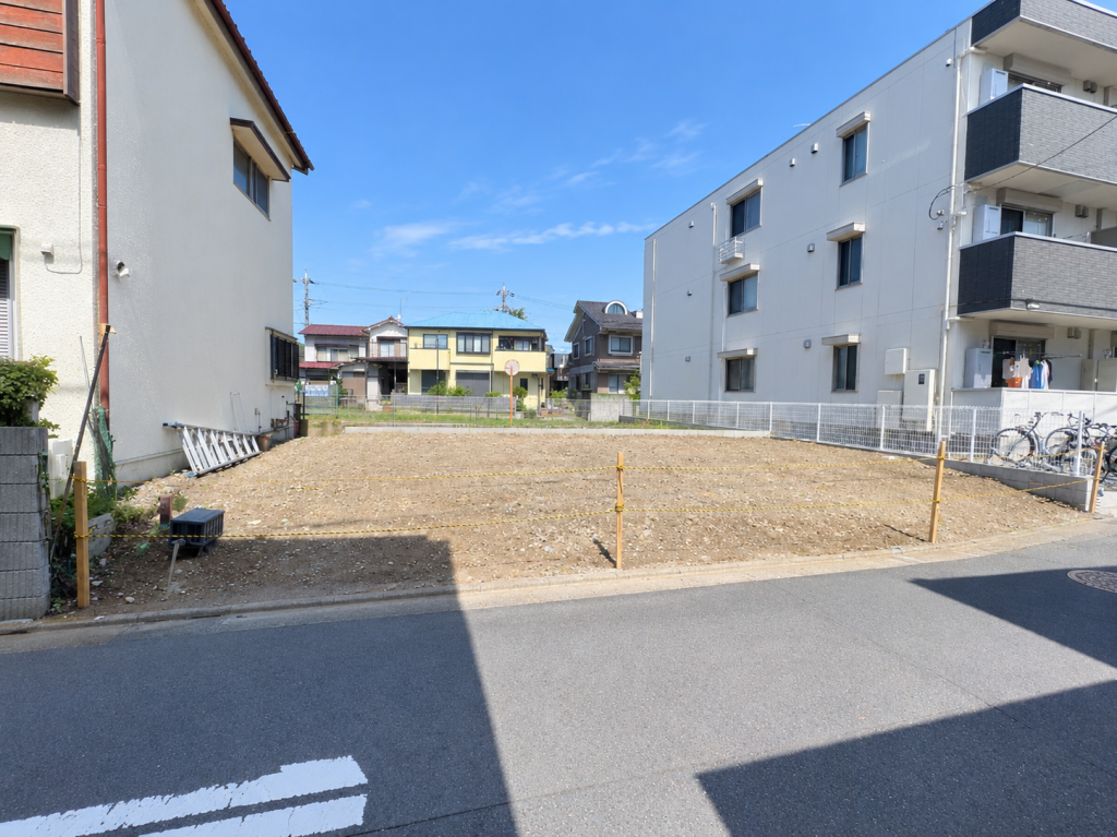 住宅用地 南道路 更地 葛西駅徒歩12分 建築条件なし 江戸川区東葛西2丁目 正面