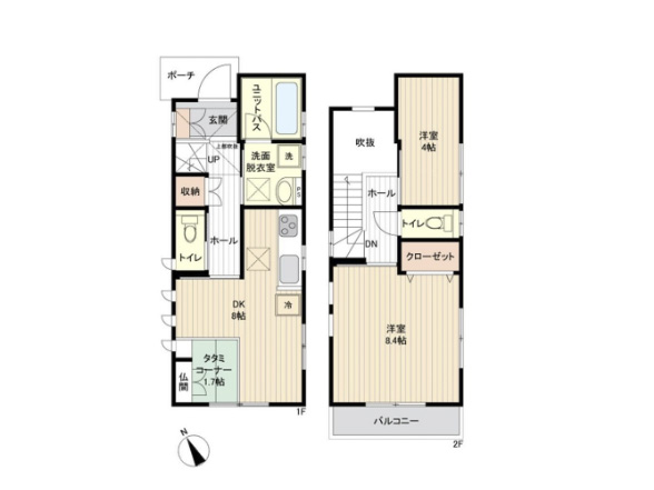 中古住宅 土地25.8坪 2DK 新規内装リフォーム済み 市川市真間4丁目 間取図