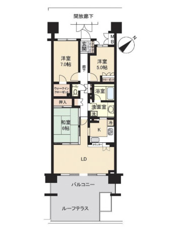 中古マンション 検見川浜駅徒歩1分 3LDK 81.39㎡ 千葉市美浜区磯部5丁目 間取図