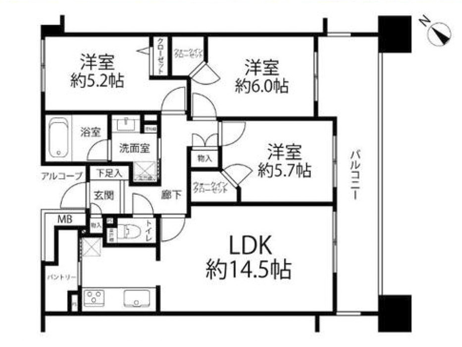 中古マンション 3千葉市美浜区高州3丁目 間取図