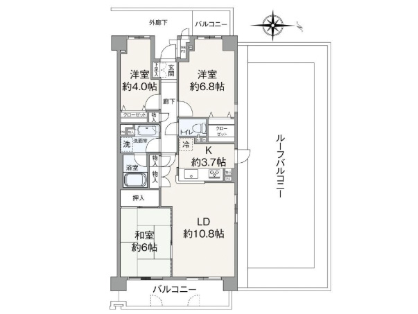 中古マンション 市川市大野町2丁目 間取図