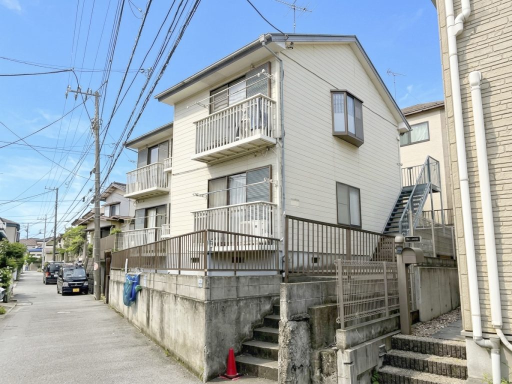 売アパート 土地165㎡ 2DK×4戸 満室 8.05% 鎌ヶ谷市南初富4丁目 全景
