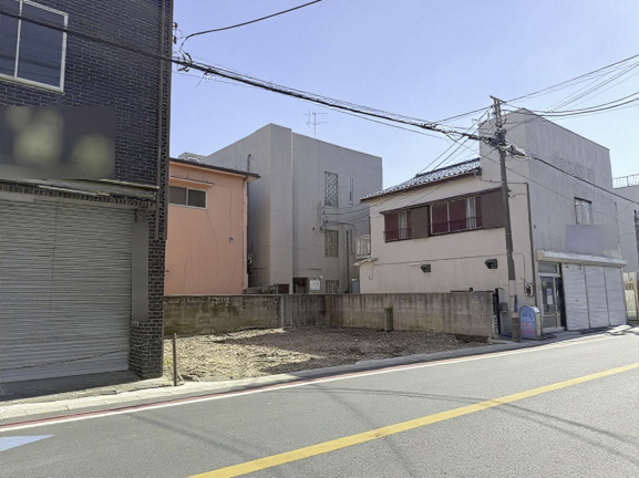 事業用地 31坪 近商 80/200 8.7m公道 京成稲毛駅徒歩2分 離れた個所から