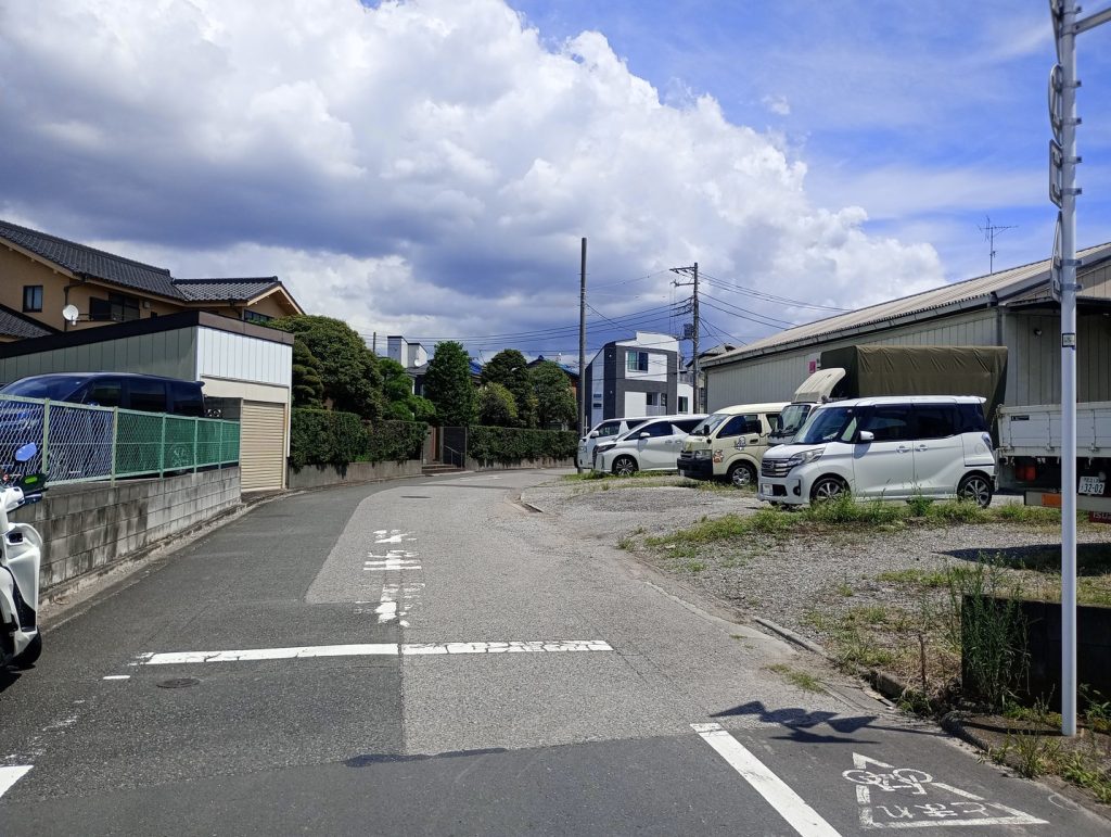 葛飾区奥戸6丁目｜環七側道沿い・三方向接道の事業用地｜準工業地域　北側道路