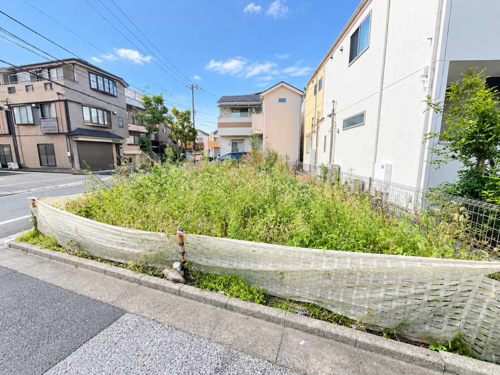 住宅用地 南西角地 江戸川区大杉4丁目 南側から