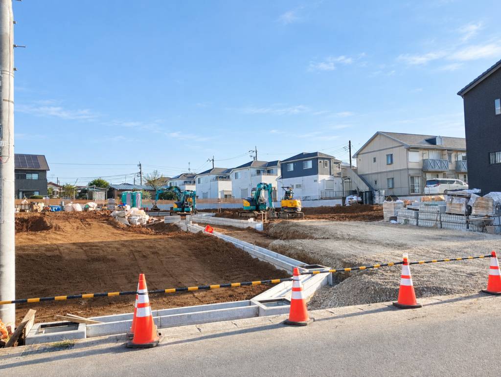 住宅用地　12区画　鎌ヶ谷市東中沢4丁目　東側を臨む